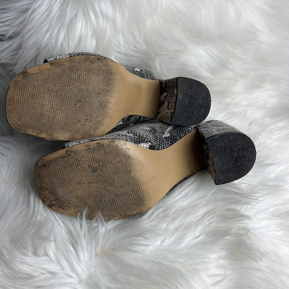 Marc Fisher Snake Block Heel Slide Sandals - image 5